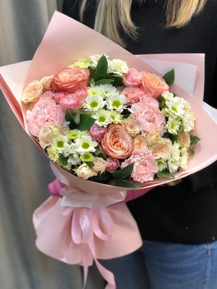 Букет цветов из: Гвоздики, Розы и Хризантемы в Тоншалово