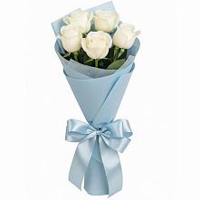 Букет 5 Белых роз Проуд в Тоншалово