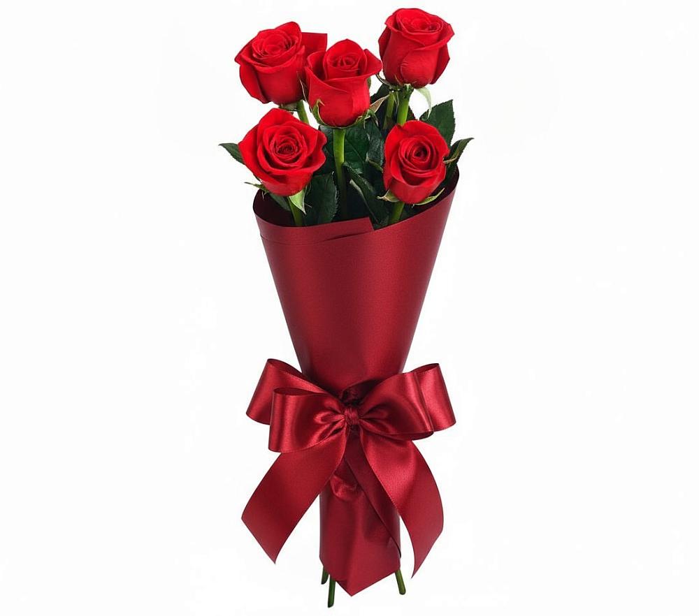 Букет 5 Красных роз Эдлесс Лав в Тоншалово