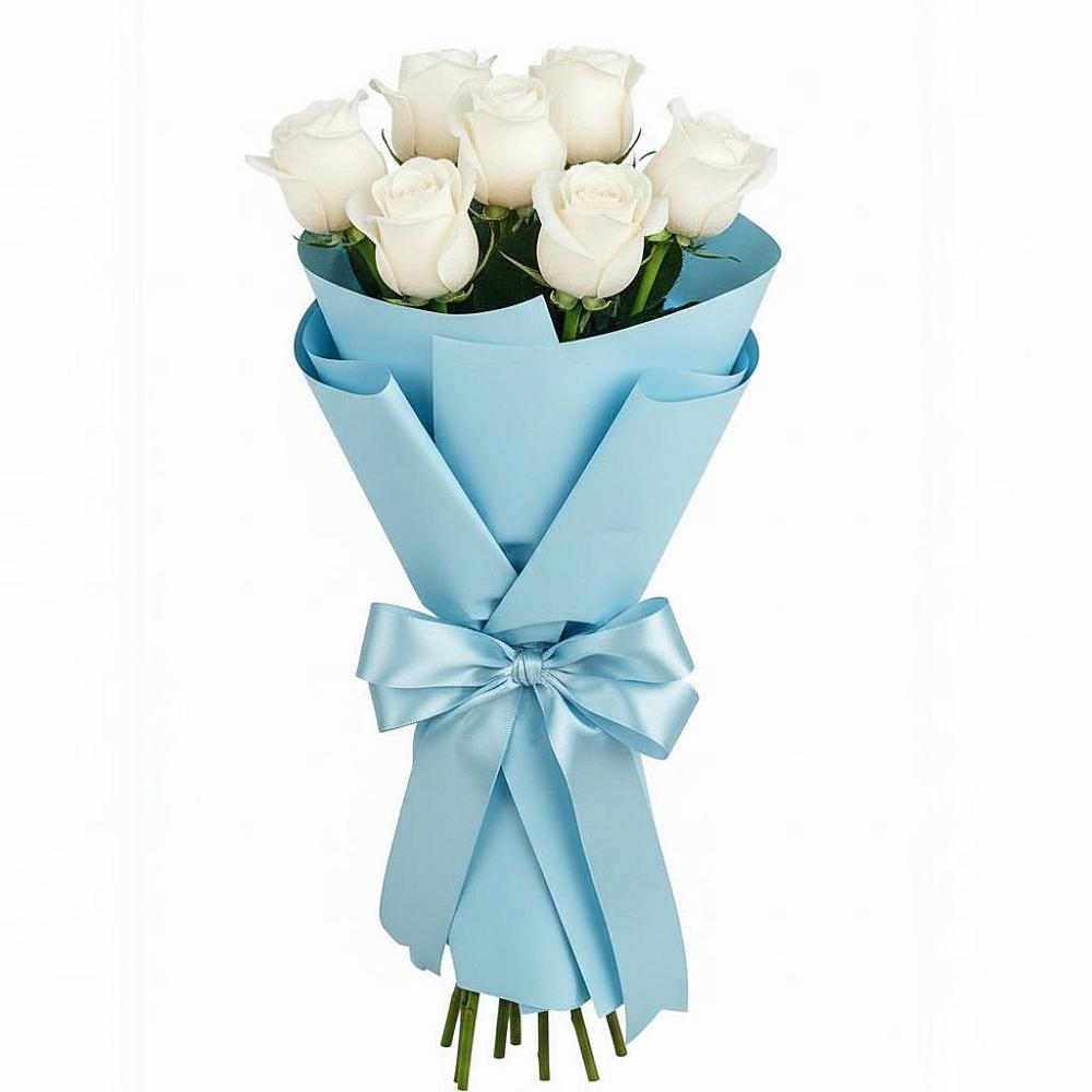 Букет 7 белых роз Проуд в Тоншалово