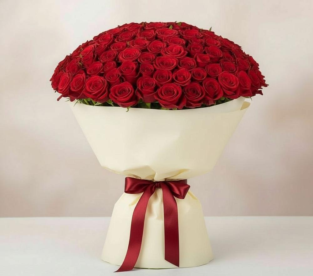 Букет 101 Красная роза Милано в Тоншалово