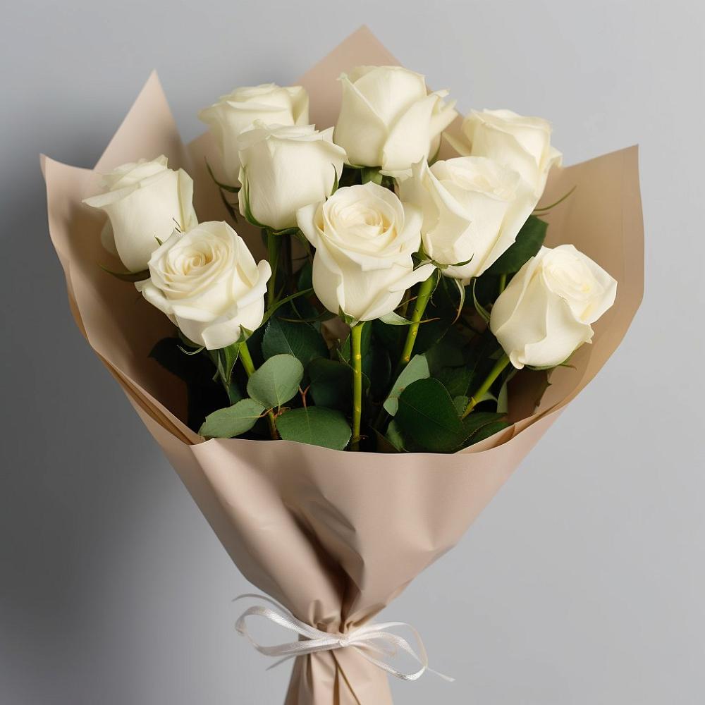 Букет 9 Белых роз Эдлесс Лав в Тоншалово