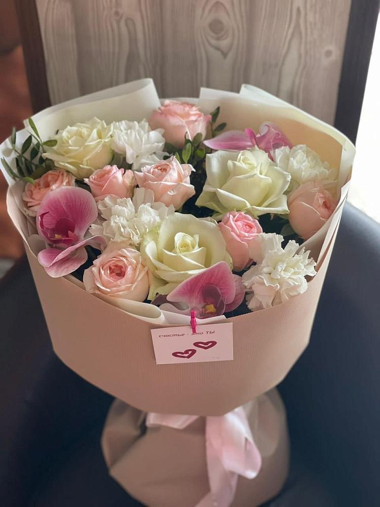 Букет цветов из: Орхидеи, Розы и Гвоздики в Тоншалово