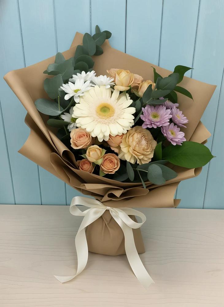 Букет цветов из: Герберы и Хризантемы в Тоншалово