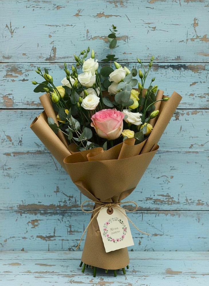 Букет цветов из: Розы и Лизиантусы в Тоншалово