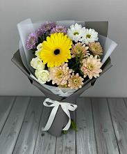 Букет цветов из:  Розы, Герберы и Хризантемы в Тоншалово