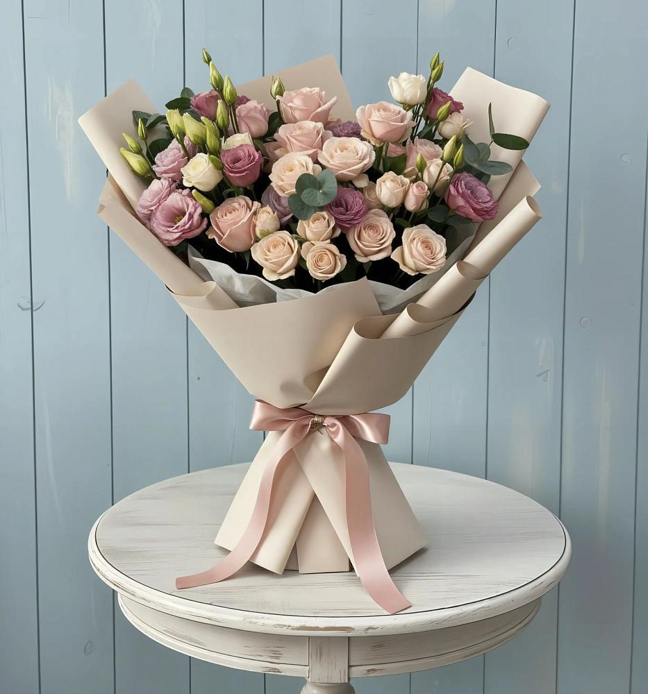 Букет цветов из: Розы и Лизиантусы в Тоншалово