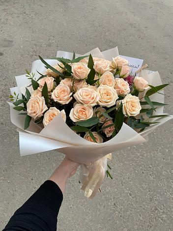 Букет Кремовые розы Латте в Тоншалово