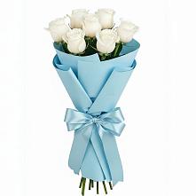 Букет 7 белых роз Проуд в Тоншалово