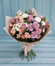 Букет цветов из:  Хризантемы, Розы и Альстромерии в Тоншалово